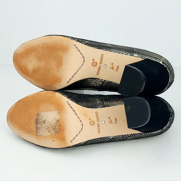 Anthropologie Corso Como Anya Pumps Metallic Lace 7.5 - Picture 9 of 14